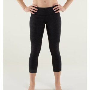 Lululemon Wunder Under Black Pique Crop Leggings